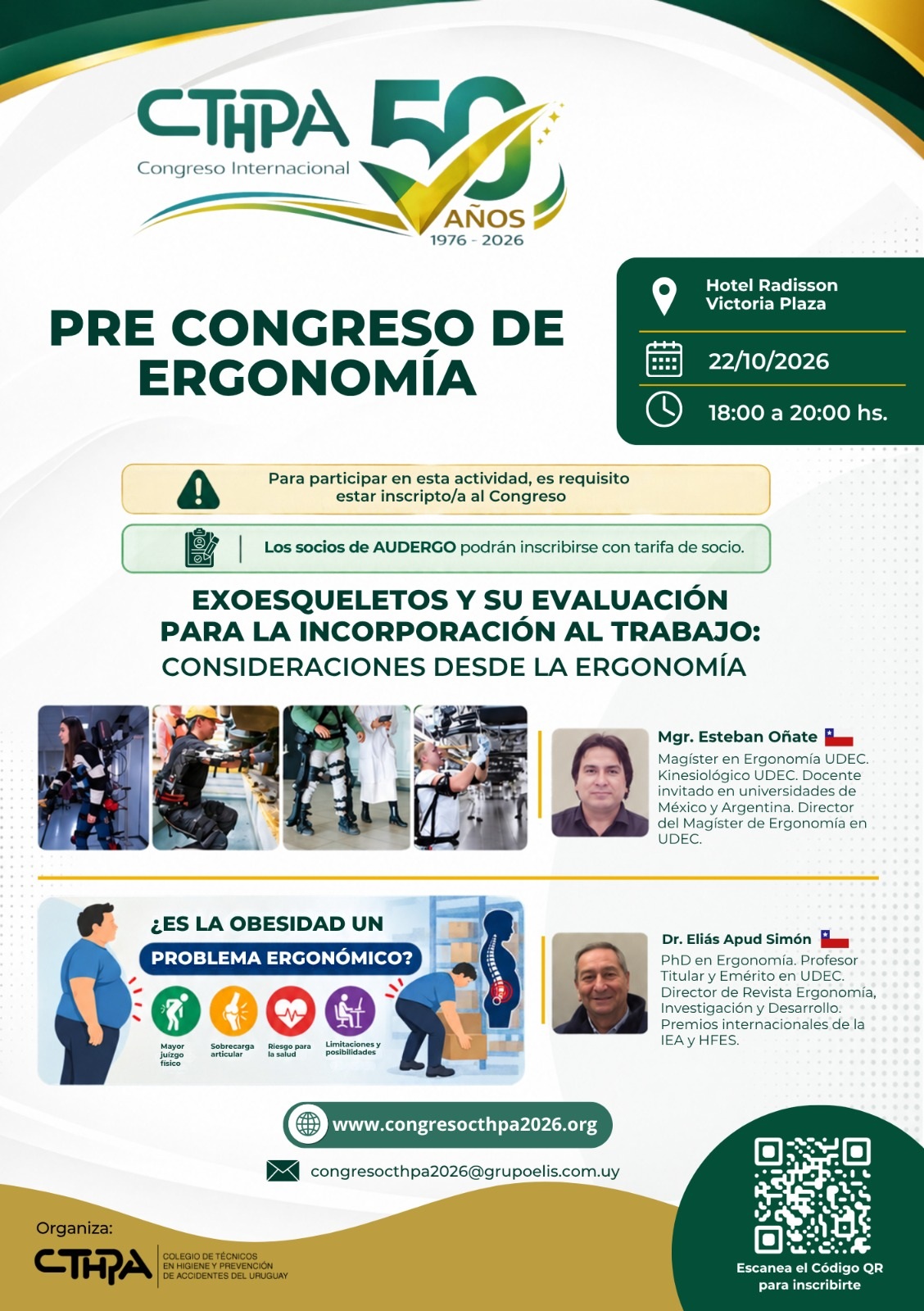 Pre Congreso de Ergonomía: un espacio para profundizar en los desafíos actuales de la ergonomía laboral